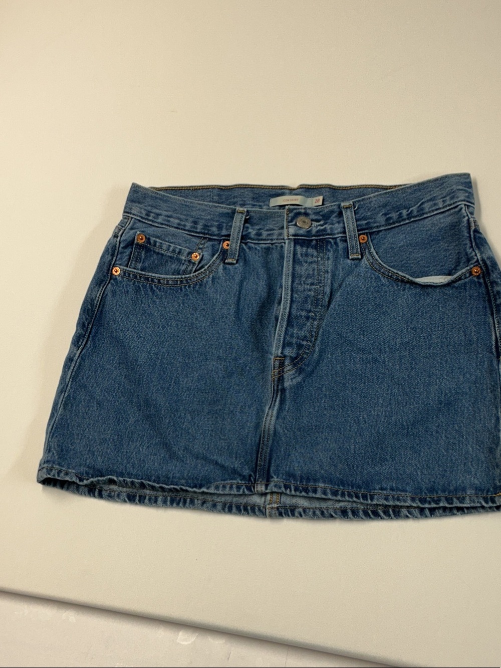 Levi’s ICON Blue Denim Mini Skirt with Five-Pocket Detail